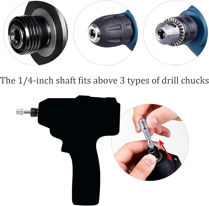 Kichwit 4 Inch Drill Power Brush Tile Scrubber Scouring Pads Cleaning Kit, 2 Inch Small Brush Included, Heavy Duty Household Cleaning Tool (Drill NOT Included)
