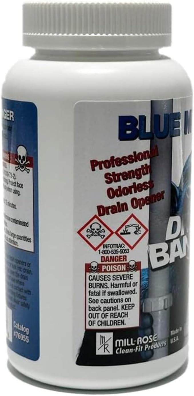 Drain Banger Drain Cleaner – Professional Hot Water Activated Formula – Devours Hair, Grease, Soap & Oils in Under 60 Seconds – Odorless & Septic-Safe – Pack of 4 (1 lb Bottles)