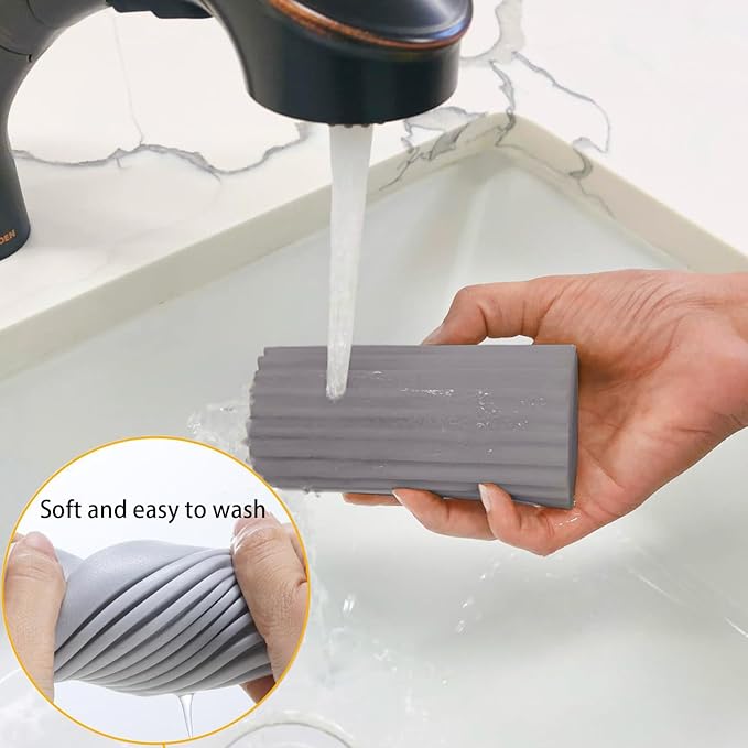 Damp Clean Duster Sponge 2 Pack Household Cleaning Sponges Reusable Dusting Sponge for Brushing Blind Glass Vents Window Mirrors Baseboards