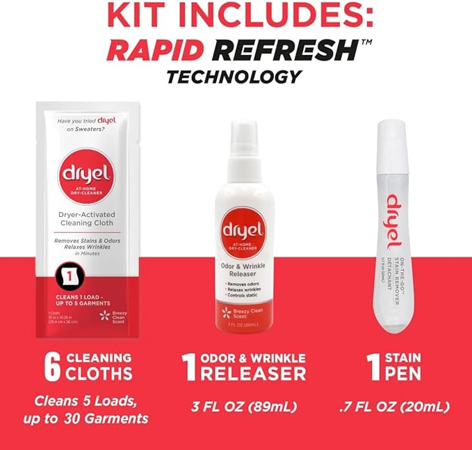 Dryel At-Home Dry Cleaning Starter Kit , Breeze Clean Scent 1 kit