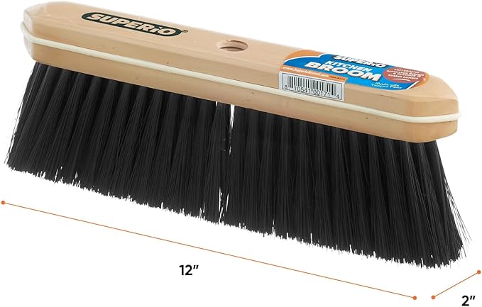 Superio Home, Kitchen Broom Head - Household Easy Sweeping Broom - Tampico/Synthetic Bristles - All Purpose