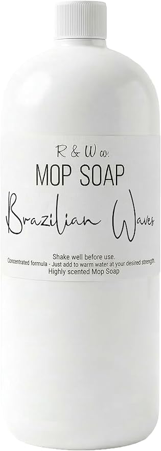R&W CO. Original 32 oz Premium Mop Soap Brazilian Waves Scented, Gentle Floor Cleaner for all Surfaces, Non-Toxic, Pet and Skin Safe Formula, Streak-Free Shine