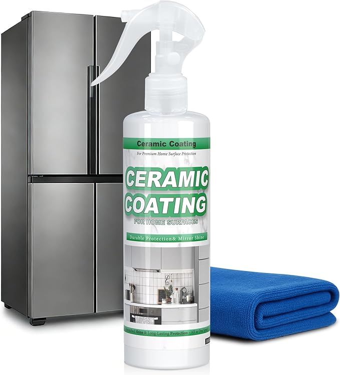 Stainless Steel Coating, 256ML Ceramic Coating for Stainless Steel, Anti Fingerprint Spray, Cerami Coat for Appliances, Stain Resistant, for Appliances, Glass, Tile