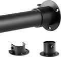 Closet Rods for Hanging Clothes, 1.3 Inch Diameter Heavy Duty Closet Rod 17-75 Inch Adjustable Clothes Hanging Bar Metal Black Shower Curtain Rods for Closet, Wardrobes, Bathroom, Windows