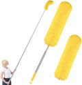 Dusters for Cleaning High Ceiling Fan, Newliton Microfiber Feather Duster with 30'' to 100'' Telescoping Extension Pole, Long Extendable Duster for Home Car Furniture Cobweb, Yellow