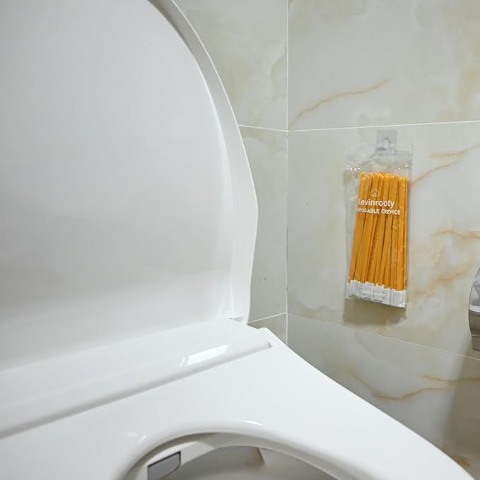 50PCS Crevice Cleaning Brush Tool Kit - Disposable Toilet Brush & Seat Cleaner (Yellow)