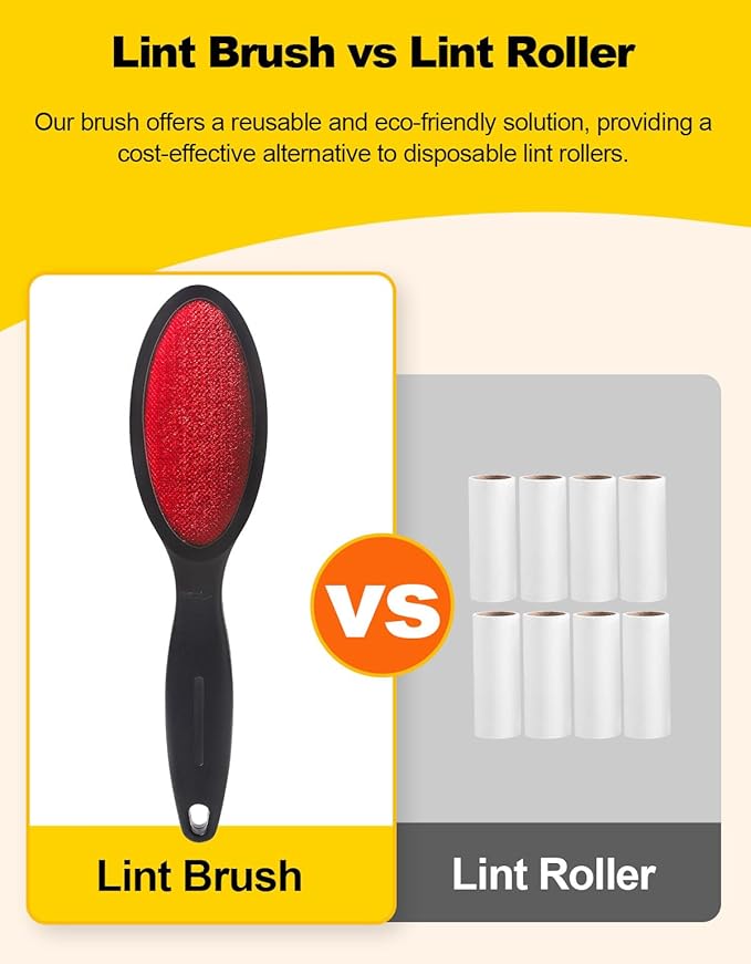 Lint Brush Lint Remover Lint Brushes for Clothes - Dual Sided Reusable Pet Hair Remover for Clothes Sheet Carpet Furniture Fabric, 2 Count