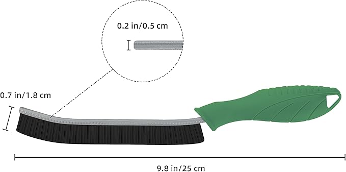 Hard Bristle Crevice Cleaning Brush - Cleaning Supplies - Household Crevice Cleaning Tools - Multi-Purpose Crevice Brushes for Kitchen, Toilet, Window, Vehicle, Faucets, Grout (3, Green)