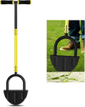 Lawn Edger with T-Grip, Half Moon Saw-Tooth Edger, 38-Inch Step Edger for Sidewalk and Grass Maintenance