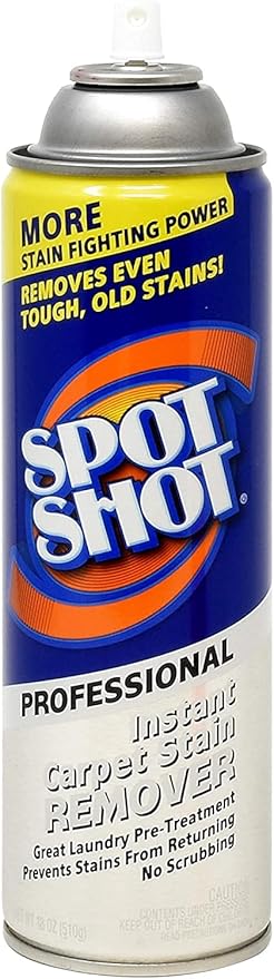 Spot Shot 18 oz Professional Carpet Stain Remover 3 Pack, and 4 UBEN Microfiber 12x12 Cleaning Cloths Included