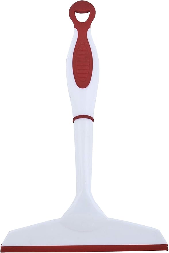 Superio 6” Window Squeegee with Grip Handle and Hanging Hook. (Red)