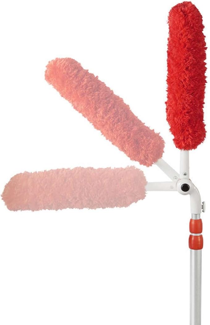 OXO Good Grips 3-in-1 Extendable Microfiber Long Reach Duster with Interchangeable Heads, 8 ft