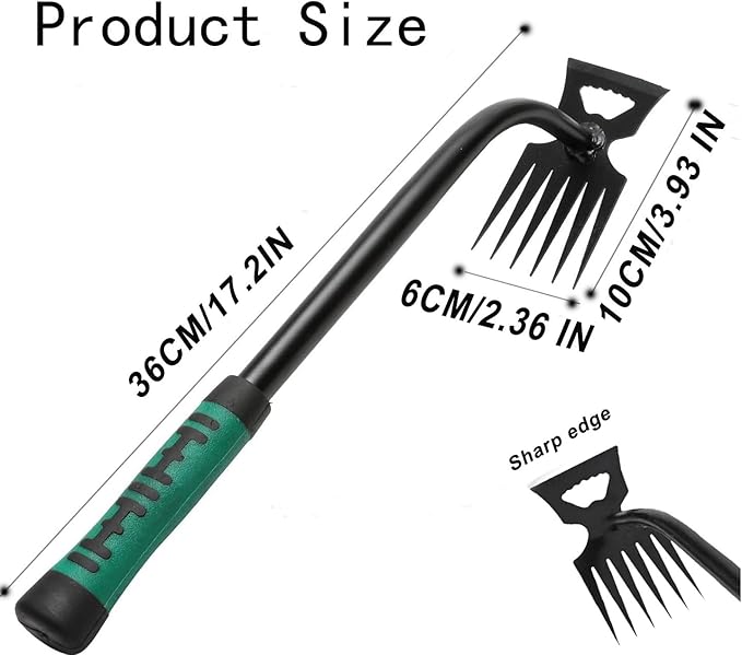 Weed Puller Tool Gardening Hand Weeder Tools,2025 New Weeding Artifact Uprooting Weeding Tool,6 Teethes Manganese Steel Weed Removal Tool, Dual Purpose Manual Weed Pulling Tool for Lawn Garden