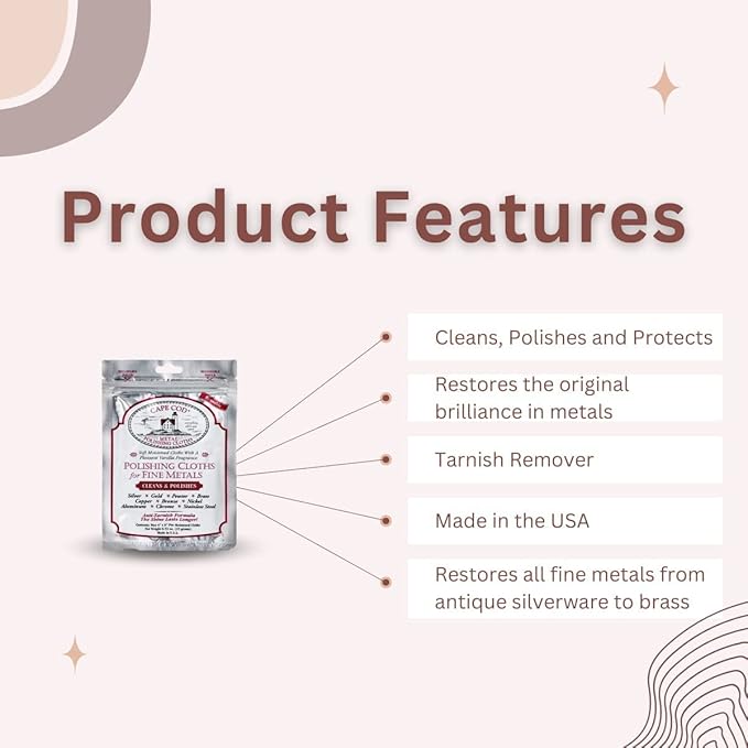 Cape Cod Polishing Cloth + Buffing Cloth Bundle For Fine Metals | Jewelry Cleaner and Tarnish Remover | Silver Polishing to a Brilliant Shine