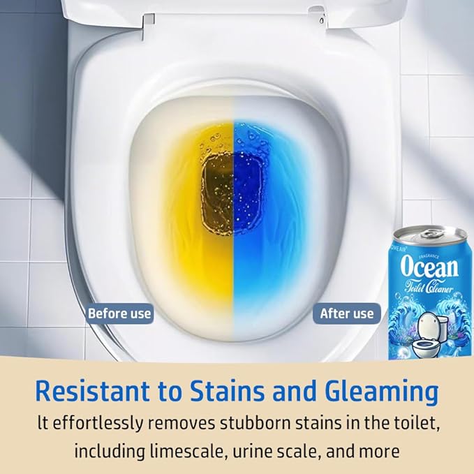 Beverage can Toilet Bowl Cleaner,Septic Toilet Bowl Tablets in Bottles, Automatic Long-Lasting Toilet Cleaner Bottle,Powerfully Cleans and Prevent Stain Build Up (3PCS, Ocean Scent)