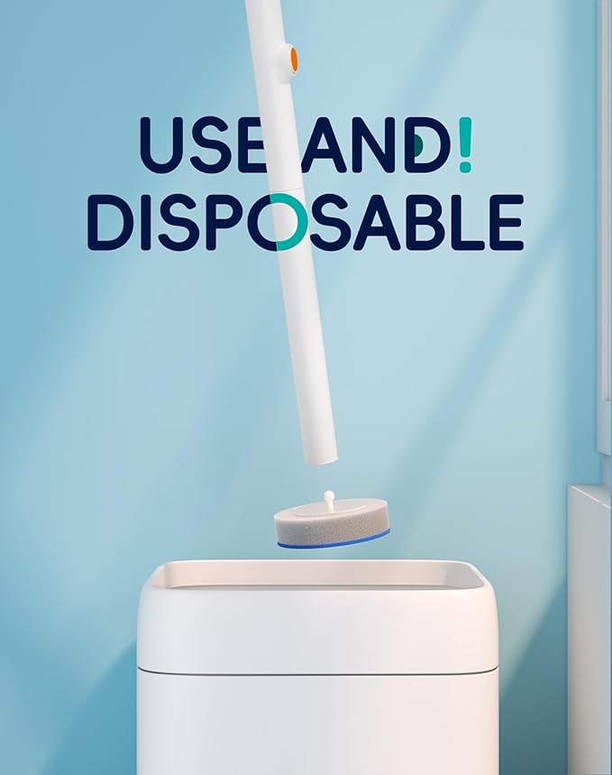 Disposable Toilet Cleaning System - Toilet Wand Kit with 48 High-Performance Refills, Wall Mounted Brush and Holder for Deep Cleaning Bathroom (2 Toilet Brush+48 Refills)