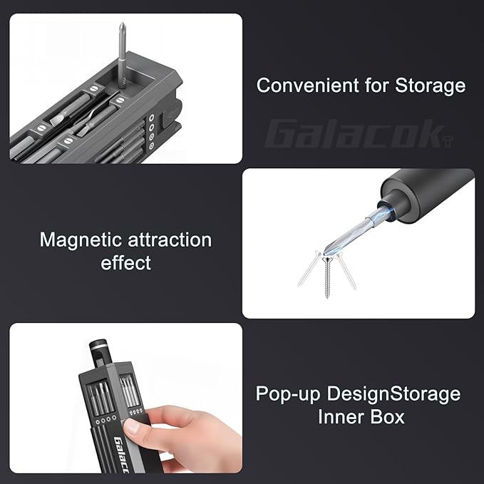 3.7V Electric Precision Screwdriver Set, 49 IN 1 Magnetic Storage Cordless Screwdriver with LED Display, 5 Torque Settings, Repair Tool Kit for Electronics Phone Laptop Watch (Grey)