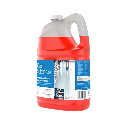 Diversey Floor Science CBD540441 Professional Neutral Floor Cleaner, Deep & Gentle Cleaning with No Residue or Rinse Required, Citrus Scent, Concentrate, 1-Gallon