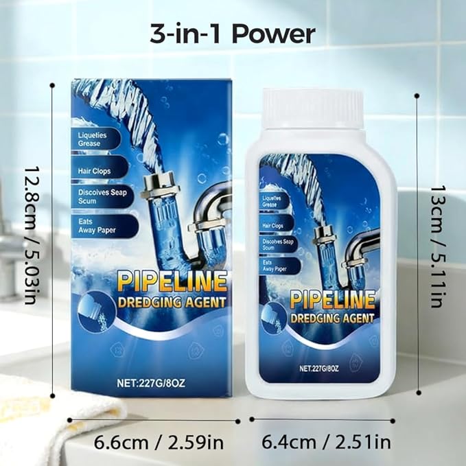 Strong Drain Cleaner for Kitchen, 2026 New Pipeline Dredging Agent, Fast Acting Drain Clog Remover for Home, Powerful Grease Dissolver for Bathroom, Pipe Cleaning Solution for Homeowner (1pcs)