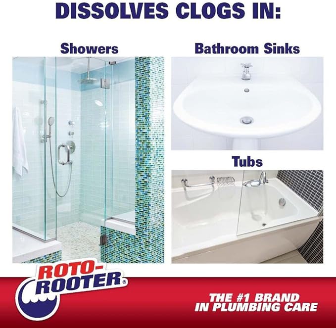 Roto-Rooter Hair Clog Remover l Dissolves Hair Clogs Faster l Safe on Pipes | 128 oz.