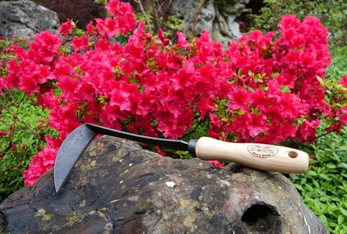 DeWit Tierra Garden Right Hand Japanese Hand Hoe, Handheld Gardening Tool to Remove Grass, Weeds, and More