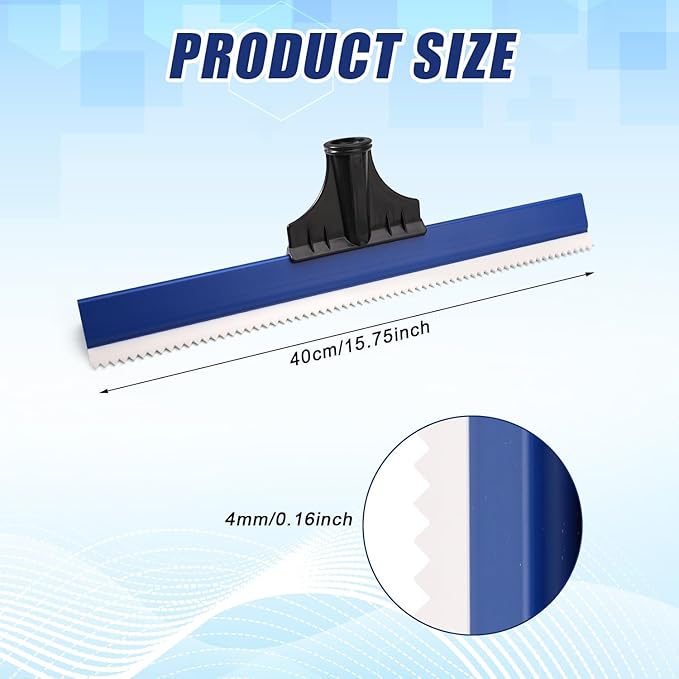 Epoxy Floor Squeegee, 16 Inch Epoxy Squeegee with 0.16 Inch Teeth Notched for Self Leveling Cement Urethane Trowel Spreader Floor Tools for Professionals Beginners