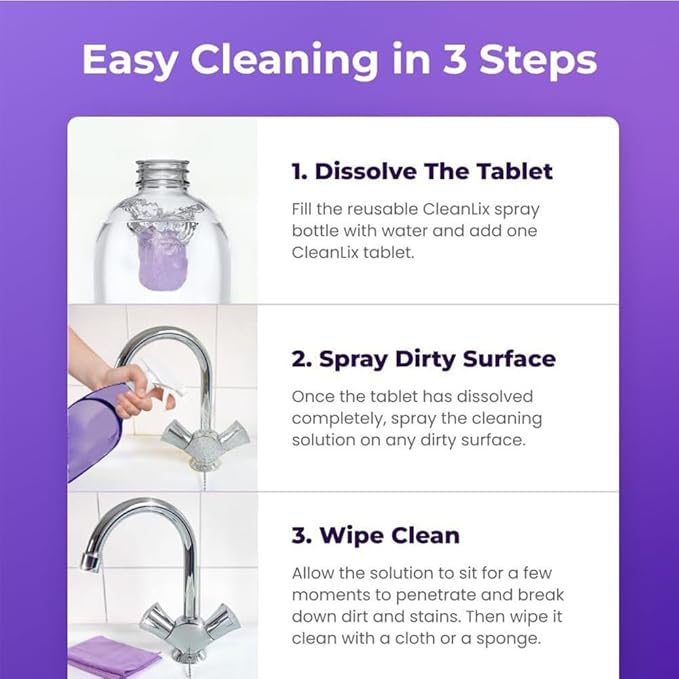Spray Oven Cleaner, Clean Spray Cleaner for Ovens, All-Purpose Cleaners for Grill, Home, Kitchen, Bathroom, Multi-surface Cleaners with Concentrated Cleaning Tablets(18pcs)