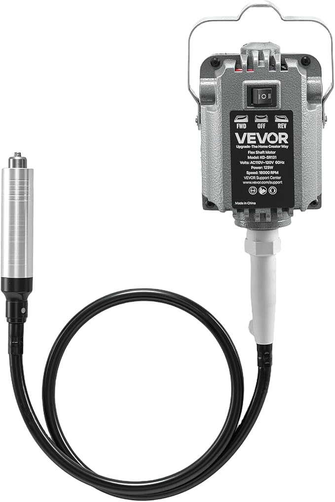 VEVOR Flex Shaft Grinder, 125W 18000RPM Electric Flex Shaft Rotary Tool, Foot Pedal Control Hanging Carver Grinder with Forward-Reverse Rotation for Carving Buffing Engraving Polishing