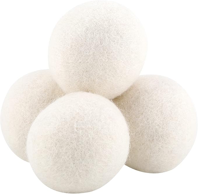 6Pcs 6cm Wool Balls Water Absorption Eliminates Static Laundry Replacement with Softener Balls Made from Materials for Clothes Drying Wool Fabric Softener Saves Money