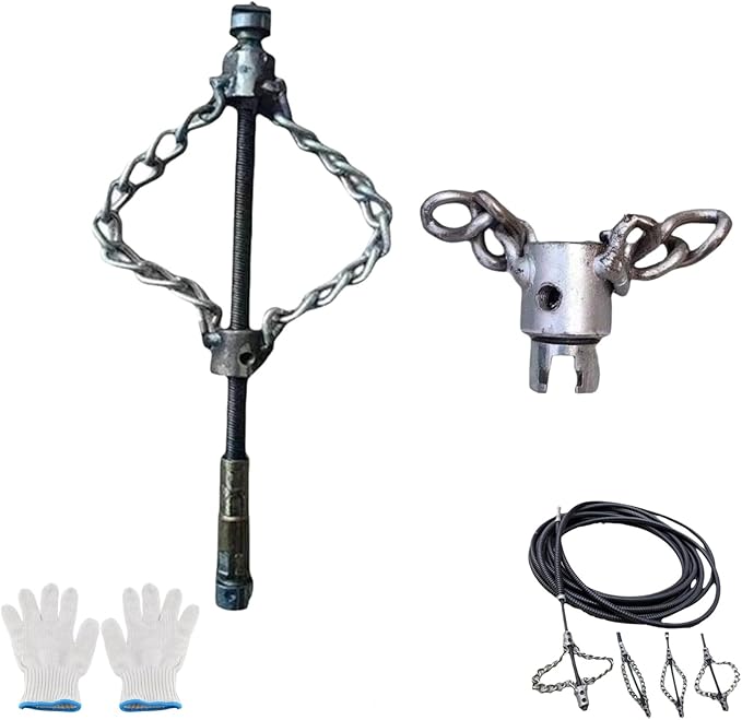 Flex‑Shaft Sewer Descaling Chain, Multi-Purpose PVC Pipe Maintenance Tool, Flex-Shaft Sewer Descaling Tool, Drain Clog Remover, Pipeline Unclogging Tool, for 16mm Spring, Without Spring