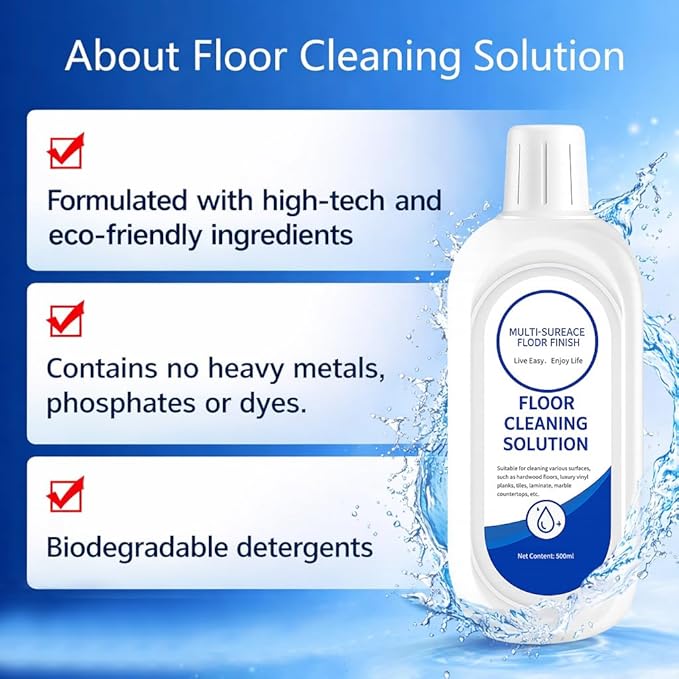 Mop Soap Floor Cleaning Solution Compatible With Tineco, Deep Cleans for Multiple Hard Floors, Suitable With All Robot Vacuums with Mopping and Cordless Wet/Dry Vacuum Mop Cleaner (2 Bottle)