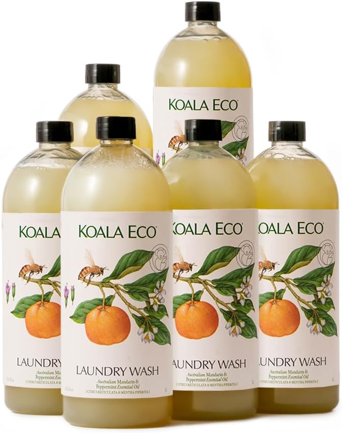 Koala Eco Laundry Wash - with Australian Essential Oils (5.67 Fl Oz (Pack of 6), Mandarin & Peppermint)