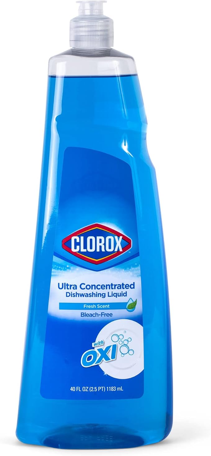 Clorox Ultra Concentrated Liquid Dish Soap with OXI, Fresh Scent - Dishwashing Detergent, Bleach-Free Formula Powers Through Grease, 40 Fl Oz - 6 Pack