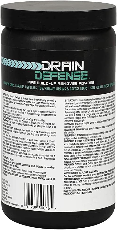 Zep Drain Defense Enzymatic Drain Cleaner Powder 18 oz (Case of 12) ZDC16 - Safe for Pipes and Septic Systems