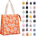 iknoe Insulated Lunch Bag for Women & Adults, 9L Foldable Wide-Open Cooler Bag with Pockets, Leakproof & Portable, for Picnic, Office, Beach(Daisy)