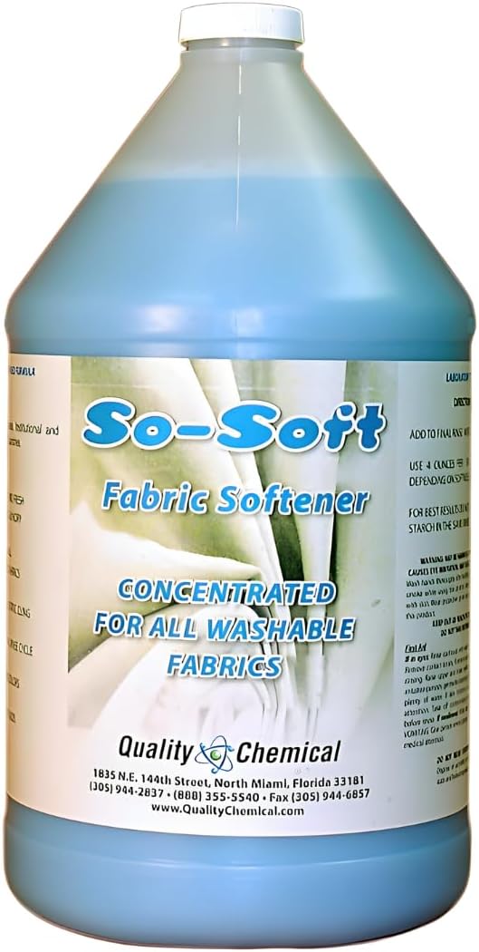 Quality Chemical So Soft Fabric Softener - All Fabric Softener - Liquid - Controls Static Cling, No Stiffening and Fraying - Laundry Softener for Soft and Fresh Clothes 128 oz (Pack of 1)