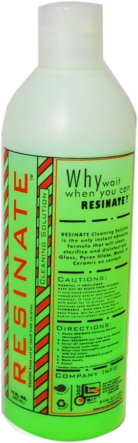 Resinate Green Cleaning Solution Glass Pyrex Metal Ceramic Disinfect Clean 12oz
