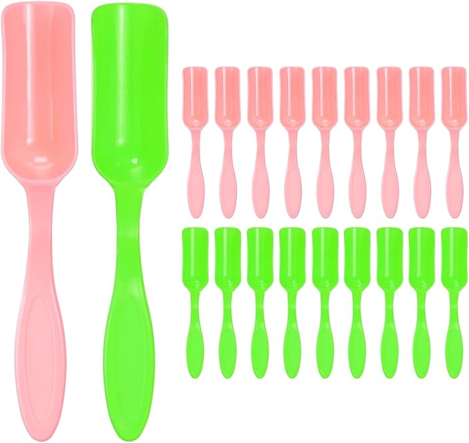 20-Pack Mini Gardening Shovel Spoons, Plastic Garden Soil Scoops for Cultivation Digging Transplanting/Flower Planting/Plant Succulent, Colorful Small Gardening Tools [Pink, Green]
