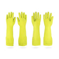 Mamison 2 Pairs Reusable Waterproof Household Dishwashing Cleaning Rubber Gloves, Non-Slip Kitchen Glove (Green, Medium (Pack of 2))