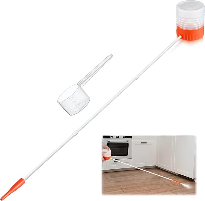 Diatomaceous Earth Powder Duster with Adjustable 12'' to 36'' Extension Nozzle, Precise Spray Powder Applicator for Pest Control, Lawn and Home Maintenance, Indoor & Outdoor Use (Orange)
