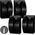 Boao 4 Pcs Self Adhesive Towel Hook Holder Grabber Stainless Steel Kitchen Dish Towel Hook Wall Mount Non Drilling Hangers Rack Hand Tea Holders for Bathroom Accesories Kitchen Gadgets (Black)
