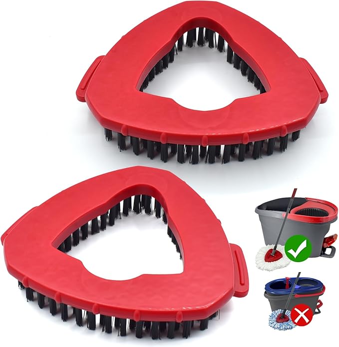 Scrub Brush Mop Replace Head for O cedar EasyWring 1-Tank Spin Mop System Ocedar Mop Scrub Brush Head Hard Bristle Scrub Brush Floor Clean to Bathroom, Kitchen, Tub and Tile, NOT Fit RinseClean 2-Tank