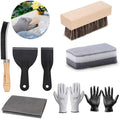10 Pcs Headstone Cleaner Kit for Grave Cleaning Granite and Stone Daily Cleaner Includes Cloth Bristle Crevice Brush Scrub Brush Cleaning Sponge Disposable & Labor Protection Gloves Plastic Scraper