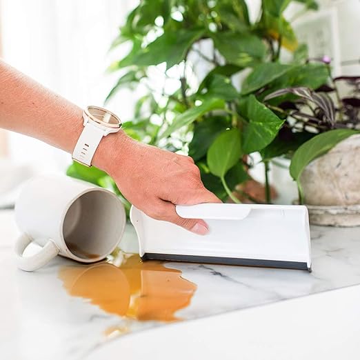 Full Circle Crumb Runner, Countertop Sweep and Squeegee, Mini Portable Brush, Compact Storage, Sustainable Bamboo Handle