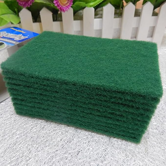 10-Pack Non-Scratch Heavy Duty Scouring Pads 5.90X3.93 Inch Durable Kitchen Scrub Sponges for Pots Pans Stove Top Cleaning Reusable Dish Scouring Pads