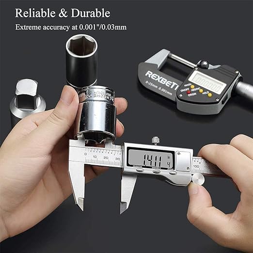 Digital Caliper, IP54 Waterproof Stainless Steel Caliper Measuring Tool, Vernier Caliper with Huge LCD Screen, Auto - Off Feature, Inch and Millimeter Conversion (6 Inch /150 mm)