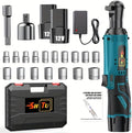 12V Wireless Ratchet Kit, Car Repair Screw and Nut Disassembly, Suitable for Home and Car Repair (2 Large Battery + Plastic Box + Accessories)