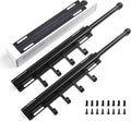 BaiNong 12" Valet Rod for Closet Pull Out With 4 Hooks Valet Rods for Closets (2Pack Black) Closet Valet Rod Slide Out