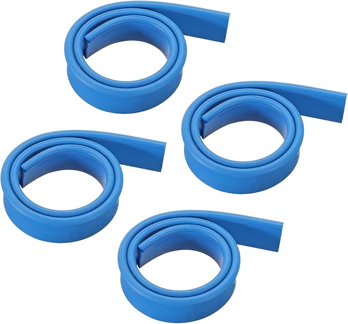 MECCANIXITY Replacement Squeegee Rubber for Window, Glass, Shower Doors, Tile Wall Cleaning, 15.75 Inch, Blue Pack of 4
