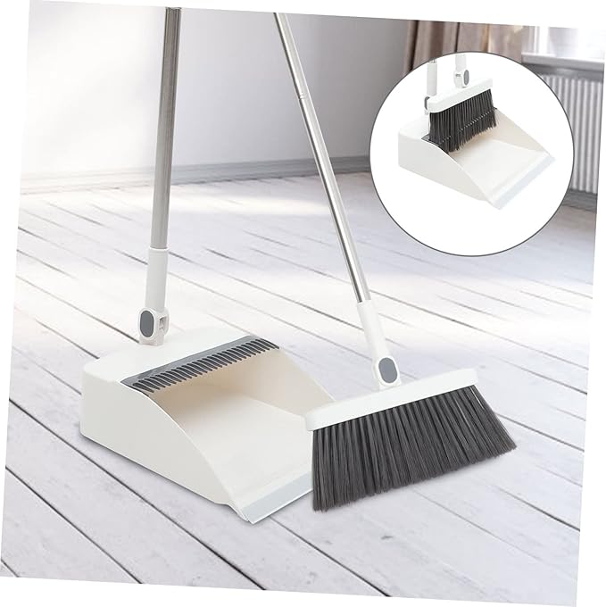 Cabilock 1set Broom and Dustpan Combination Lightweight Easy Storage Essential Home Cleaning Accessory